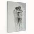 Abstract Figurative Wall Art – Emotional Monochrome Human Form