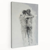 Abstract Figurative Wall Art – Emotional Monochrome Human Form