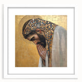 Elegant Figurative Wall Decor – Gold Accented Spiritual Portrait Art