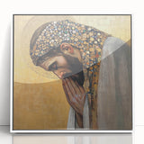 Elegant Figurative Wall Decor – Gold Accented Spiritual Portrait Art