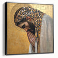 Elegant Figurative Wall Decor – Gold Accented Spiritual Portrait Art