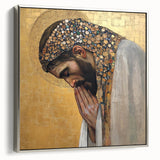 Elegant Figurative Wall Decor – Gold Accented Spiritual Portrait Art