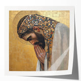 Elegant Figurative Wall Decor – Gold Accented Spiritual Portrait Art