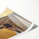 Elegant Figurative Wall Decor – Gold Accented Spiritual Portrait Art