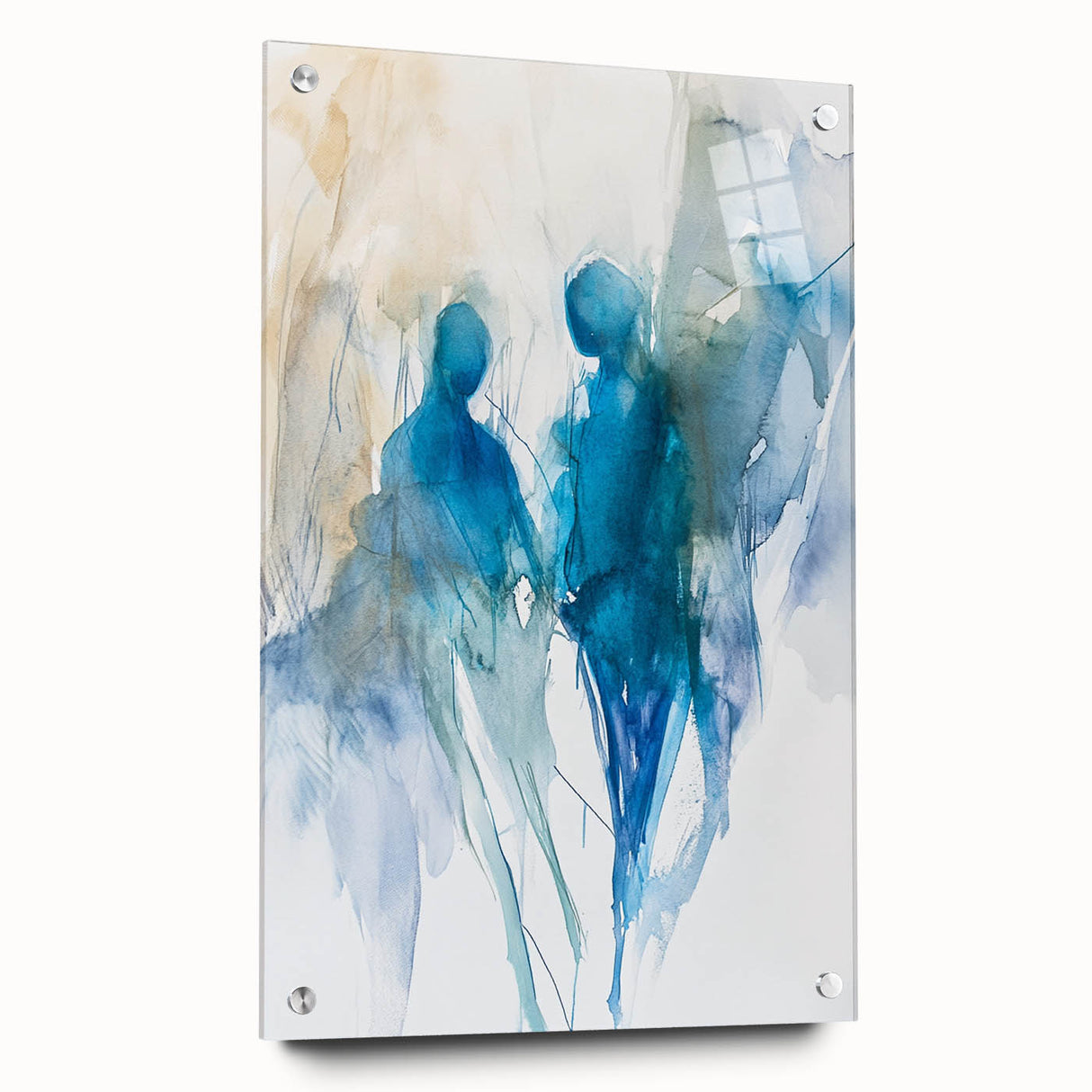 Contemporary Figurative Canvas Art – Ethereal Blue Watercolor Design