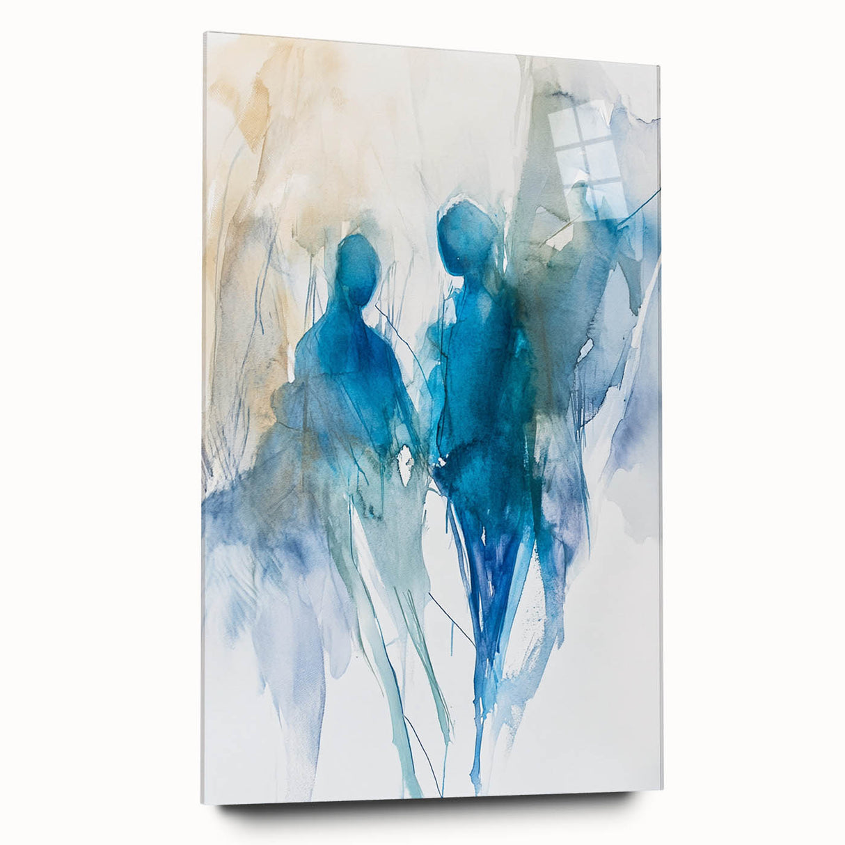 Contemporary Figurative Canvas Art – Ethereal Blue Watercolor Design