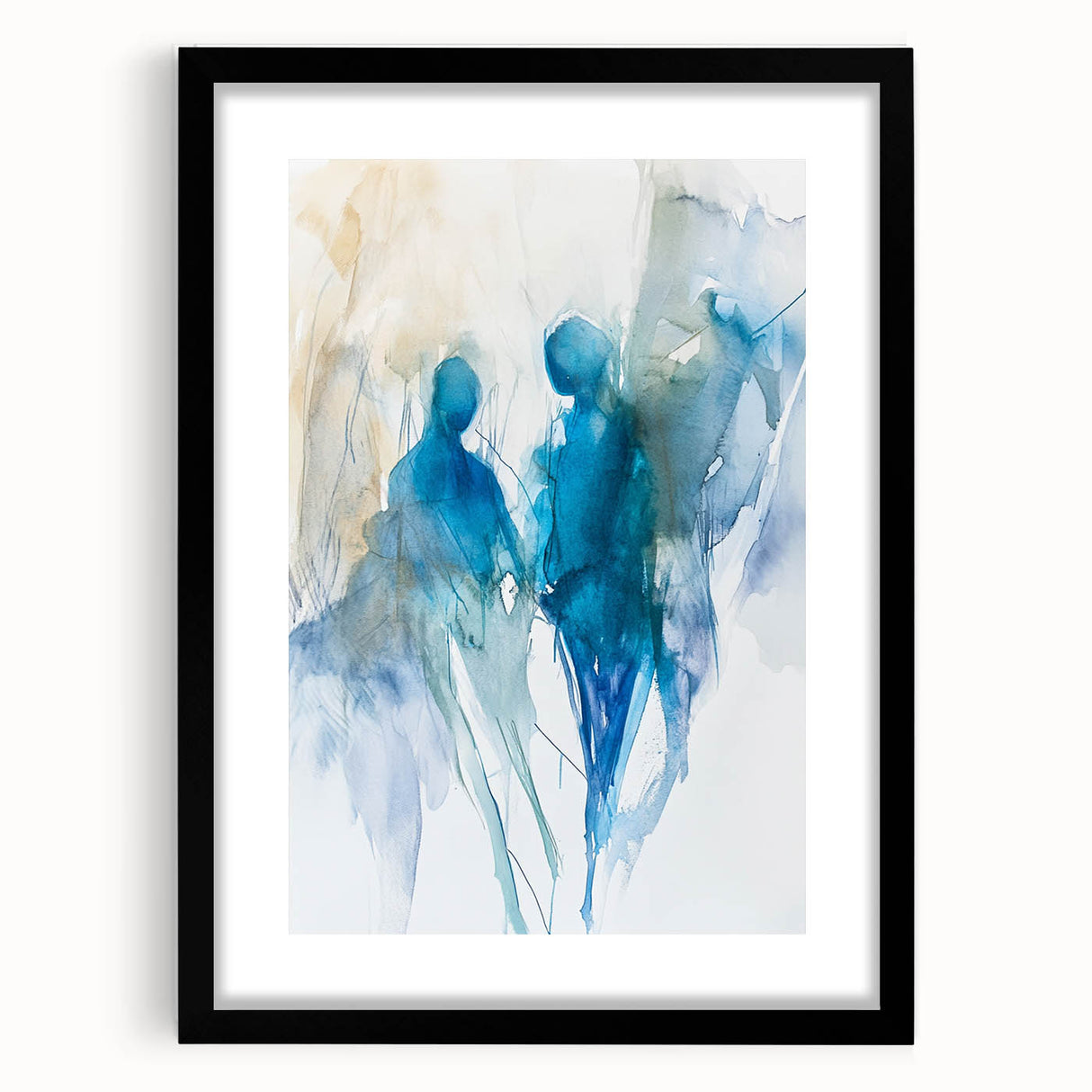 Contemporary Figurative Canvas Art – Ethereal Blue Watercolor Design