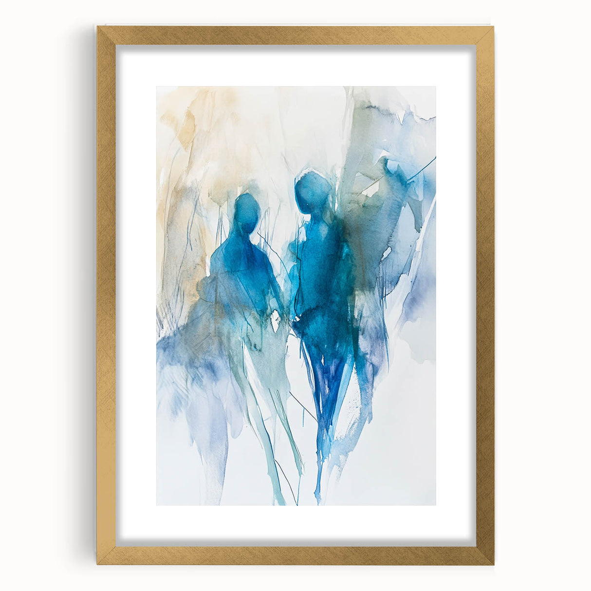 Contemporary Figurative Canvas Art – Ethereal Blue Watercolor Design