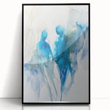 Contemporary Figurative Canvas Art – Ethereal Blue Watercolor Design