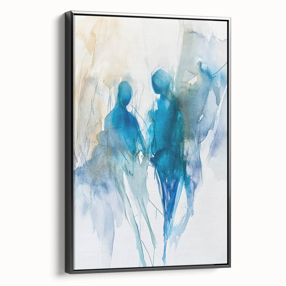 Contemporary Figurative Canvas Art – Ethereal Blue Watercolor Design