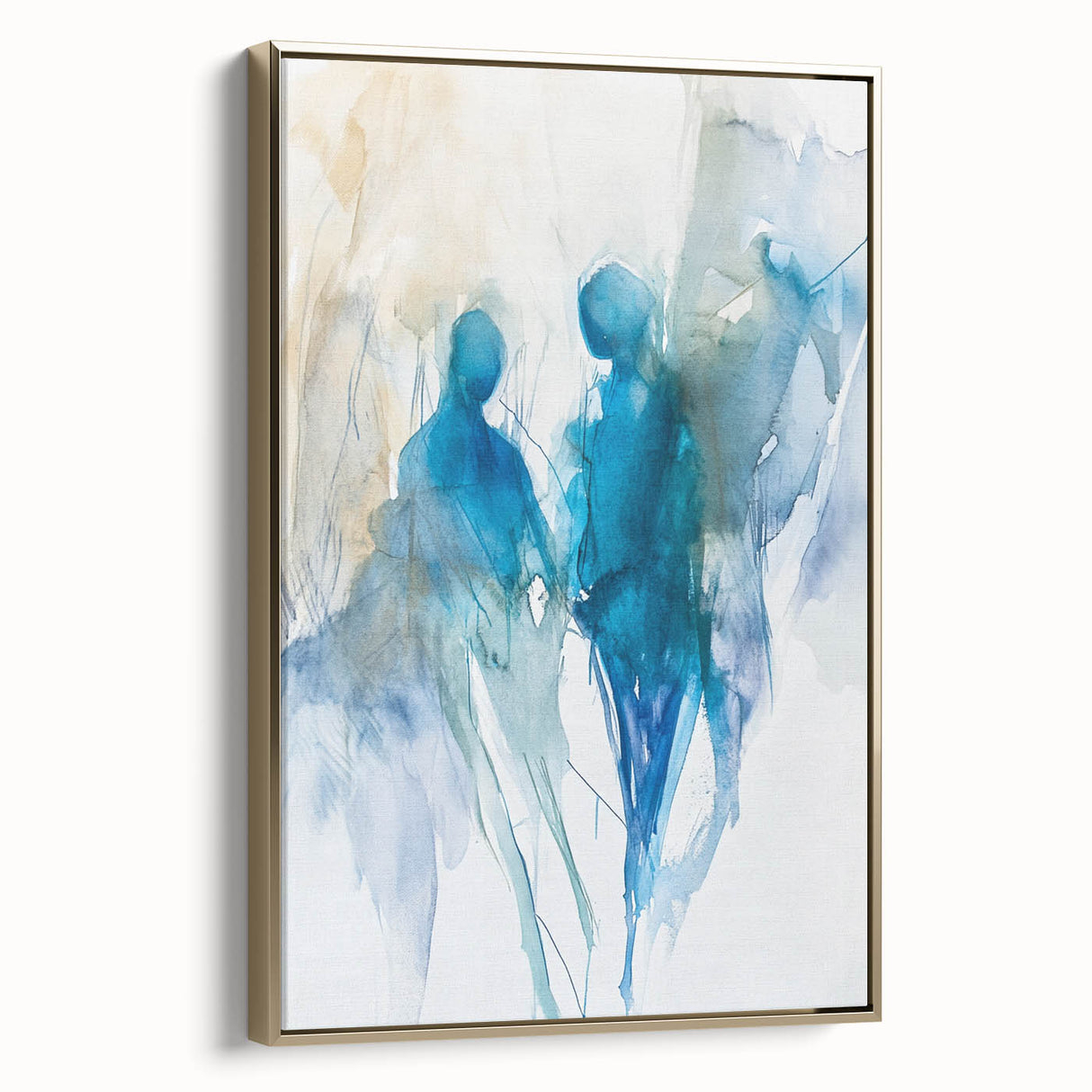 Contemporary Figurative Canvas Art – Ethereal Blue Watercolor Design