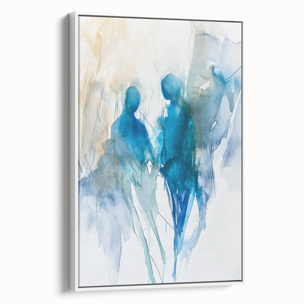 Contemporary Figurative Canvas Art – Ethereal Blue Watercolor Design