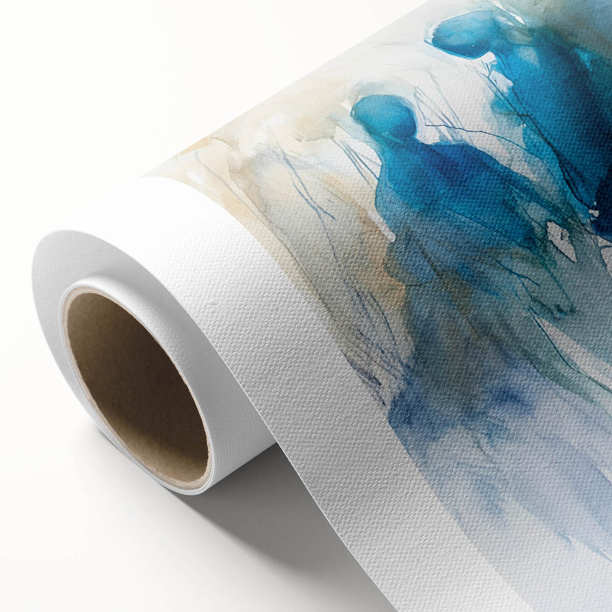 Contemporary Figurative Canvas Art – Ethereal Blue Watercolor Design