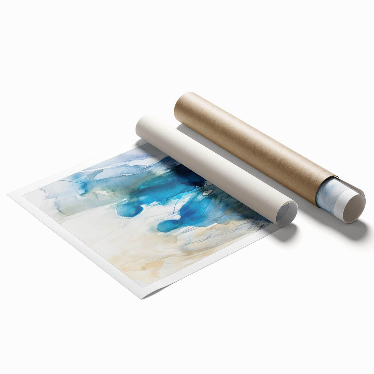 Contemporary Figurative Canvas Art – Ethereal Blue Watercolor Design