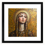 Elegant Figurative Wall Decor – Gold-Toned Sacred Portrait Art