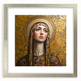 Elegant Figurative Wall Decor – Gold-Toned Sacred Portrait Art