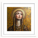 Elegant Figurative Wall Decor – Gold-Toned Sacred Portrait Art