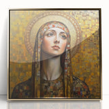 Elegant Figurative Wall Decor – Gold-Toned Sacred Portrait Art