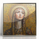 Elegant Figurative Wall Decor – Gold-Toned Sacred Portrait Art
