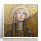 Elegant Figurative Wall Decor – Gold-Toned Sacred Portrait Art