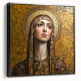Elegant Figurative Wall Decor – Gold-Toned Sacred Portrait Art