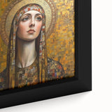 Elegant Figurative Wall Decor – Gold-Toned Sacred Portrait Art