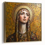 Elegant Figurative Wall Decor – Gold-Toned Sacred Portrait Art