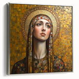 Elegant Figurative Wall Decor – Gold-Toned Sacred Portrait Art