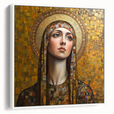 Elegant Figurative Wall Decor – Gold-Toned Sacred Portrait Art
