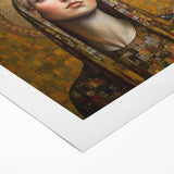 Elegant Figurative Wall Decor – Gold-Toned Sacred Portrait Art