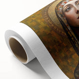 Elegant Figurative Wall Decor – Gold-Toned Sacred Portrait Art