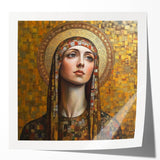 Elegant Figurative Wall Decor – Gold-Toned Sacred Portrait Art