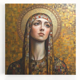 Elegant Figurative Wall Decor – Gold-Toned Sacred Portrait Art