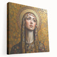 Elegant Figurative Wall Decor – Gold-Toned Sacred Portrait Art