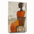 Figurative Abstract Art Prints – Minimalist Textured Seated Portrait
