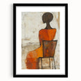 Figurative Abstract Art Prints – Minimalist Textured Seated Portrait