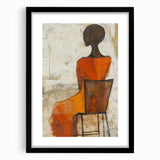 Figurative Abstract Art Prints – Minimalist Textured Seated Portrait