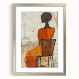 Figurative Abstract Art Prints – Minimalist Textured Seated Portrait