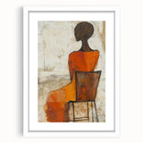 Figurative Abstract Art Prints – Minimalist Textured Seated Portrait