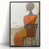Figurative Abstract Art Prints – Minimalist Textured Seated Portrait