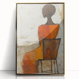 Figurative Abstract Art Prints – Minimalist Textured Seated Portrait