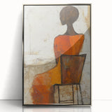 Figurative Abstract Art Prints – Minimalist Textured Seated Portrait