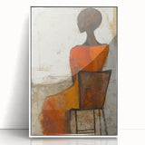 Figurative Abstract Art Prints – Minimalist Textured Seated Portrait