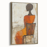 Figurative Abstract Art Prints – Minimalist Textured Seated Portrait