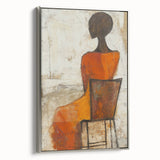 Figurative Abstract Art Prints – Minimalist Textured Seated Portrait