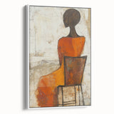 Figurative Abstract Art Prints – Minimalist Textured Seated Portrait