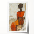 Figurative Abstract Art Prints – Minimalist Textured Seated Portrait