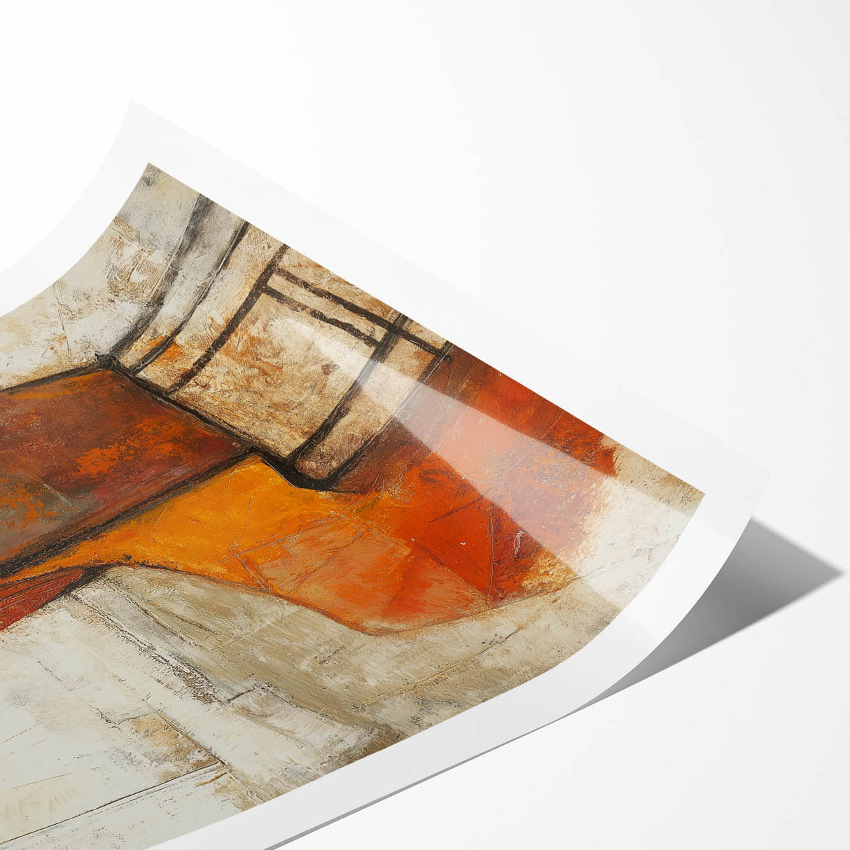 Figurative Abstract Art Prints – Minimalist Textured Seated Portrait