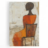 Figurative Abstract Art Prints – Minimalist Textured Seated Portrait