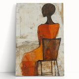 Figurative Abstract Art Prints – Minimalist Textured Seated Portrait